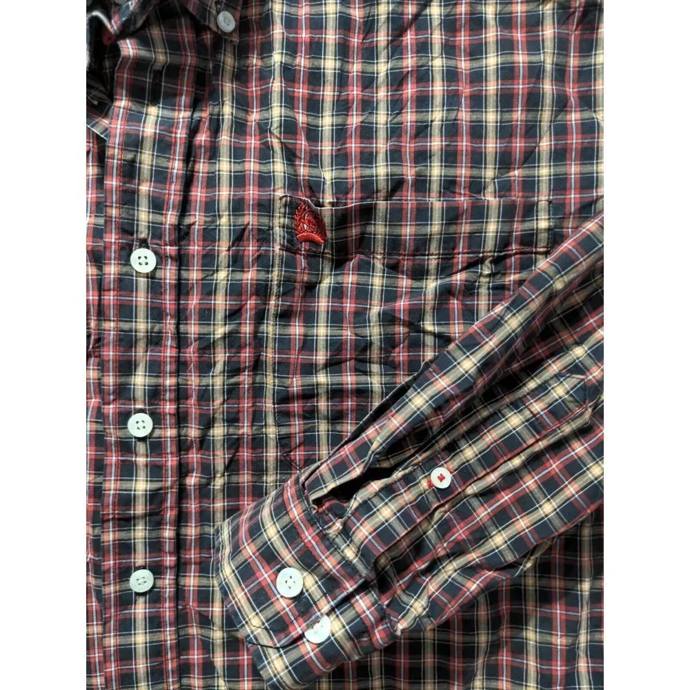Cinch Long Sleeve Button Down Shirt Men's Size Medium Red Plaid - Picture 2 of 9